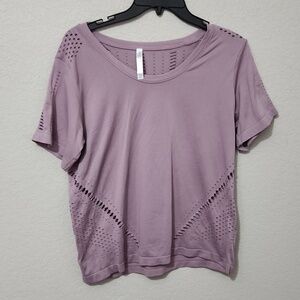 Ebb & Flow Womens Shirt Size M Athletic Top Short Sleeve Lavendar Purple